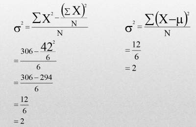 variance formula example 22