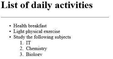 Lists rendered