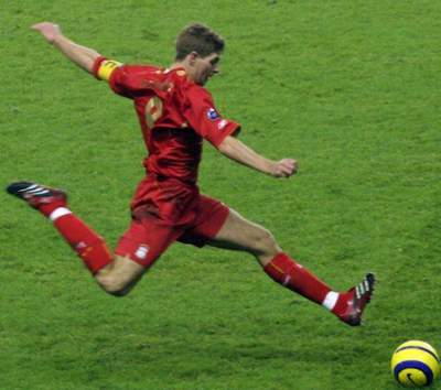 kicking a ball
